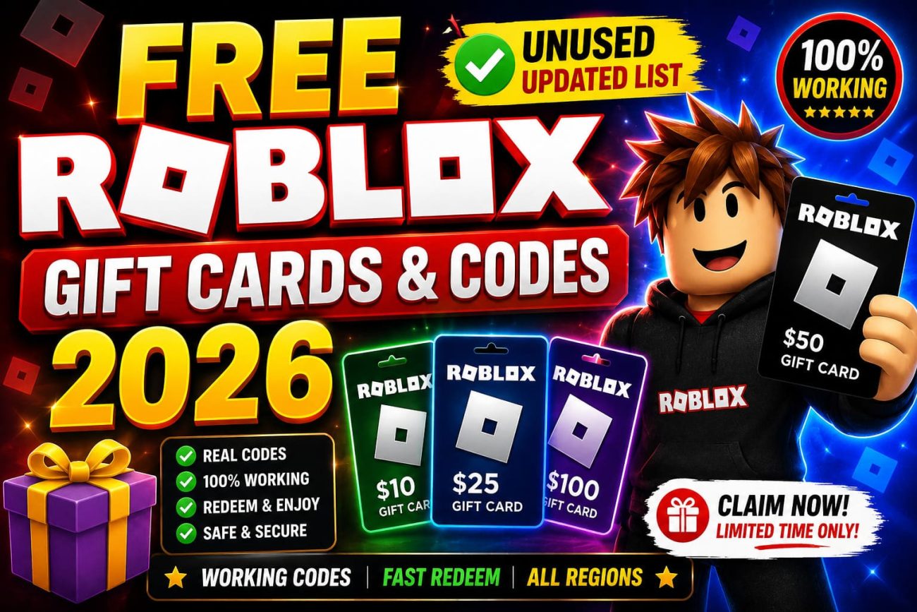 Free Roblox Gift Cards & Codes 2026 (Unused Updated List)
